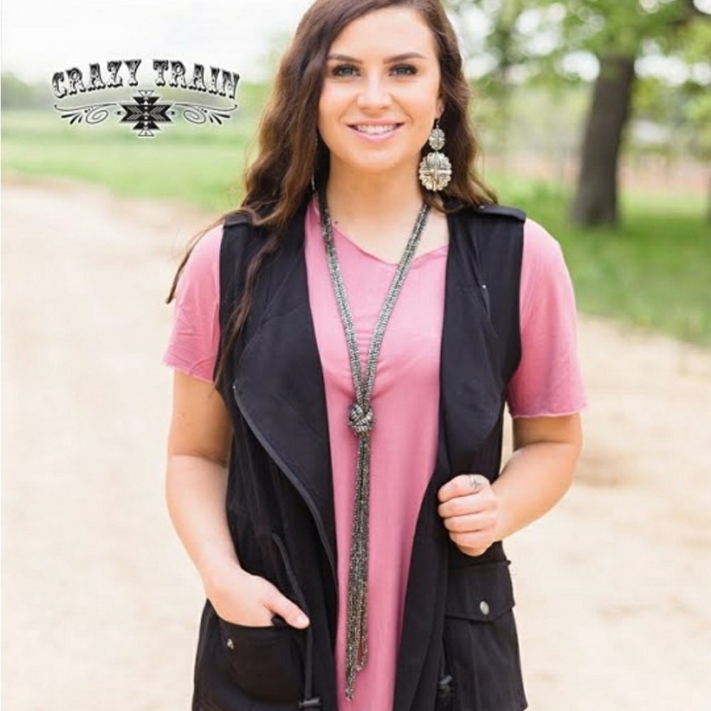 CRAZY TRAIN EAGLE VEST BLACK